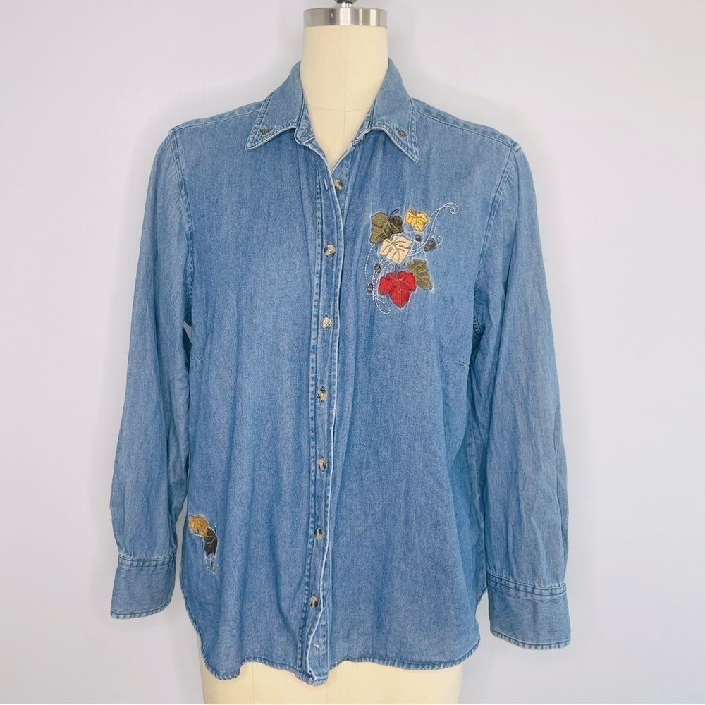 Vintage Holiday Editions Autumn Jean Shirt- Leaves and Acorns- 1X
